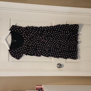 Pre loved pink polka dot M ruffled dress